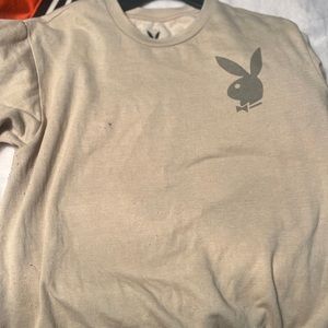 Cream play boy graphic sweatshirt/pull over